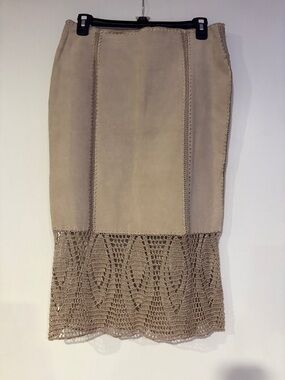 Vintage ADI BY MATHEW Crochet-Hem Pencil Skirt